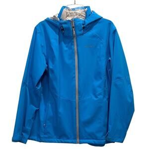 Eddie Bauer Hooded Shell Jacket‎ Women'sSize L Blue Casual Weatheredge